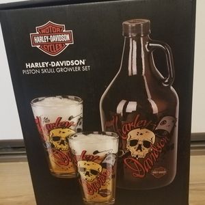 Harley Davidson Growler and glass set